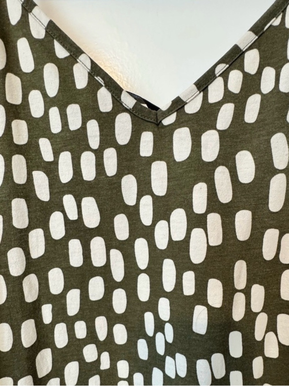 Vero Moda Green Slip Dress XS Spotted Print Adjustable Straps Minimal Midi - Picture 2 of 6